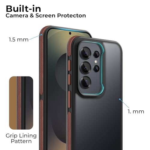 Image of A rtistque Frosted Ultra Matte Back Cover Case for Samsung Galaxy S25 Ultra 5G | Premium Brown Cover | Smooth Grip Sides | Shockproof Slim Protective Design | Samsung S25 Ultra Back Cover