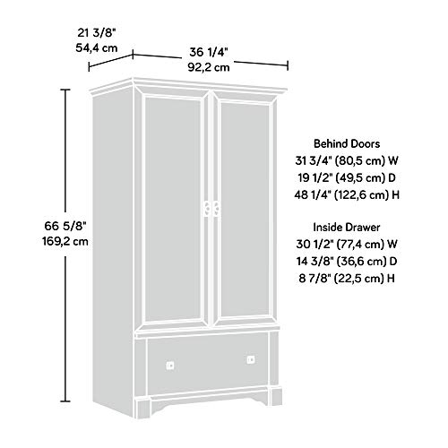 Image of Sauder Palladia Armoire, Vintage Oak finish