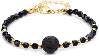 M.A.S handmade natural stone bracelet, BLACK CRYSTAL (LAVA STONE) bracelet, jewelry bracelet
