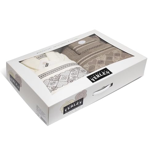 Nada Home Ensemble complet de salle de bain 8 pièces en éponge 100% coton avec 2 peignoirs homme femme, serviettes visage/invité et poignées – Idée cadeau dans une mallette – vue 2