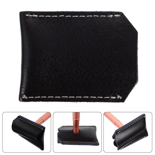 Funda para afeitadora de seguridad en cuero PU negro PRETYZOOM de viaje 7