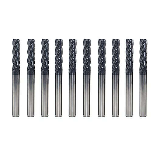 Pinmills 4mm 5mm 6mm 8mm 12 mm 4 Flauta HRC50 Carburo Máquina de cortador de fresado CNC Máquina de molino de extremo CNC Fresas de mango JIYAMI'EN EL(10 PCS,4F 1.0x4Dx50L)