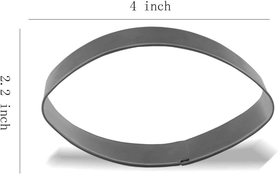 Keewah Football Cookie Cutter, 4 x 2.2 inch, Stainless Steel