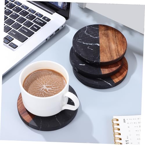 Dessous de verre bureau et table basse sous-tasse marbre bois chic