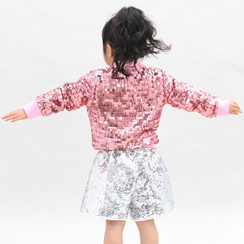 YIYI Girls Jackets Sequin Bomber Glitter Sparkly Varsity Kids Shiny Trendy Birthday Party Clothes Halloween Christmas4