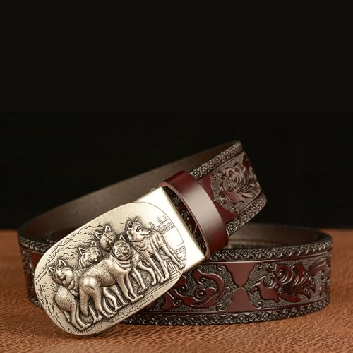 Mens Ratchet Belt Leather Adjustable Designer Belts for Men Slide Retro Belt for Men Dress Casual4