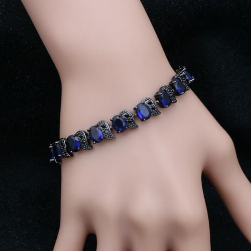 Image of LMXXVJ Fashion Tennis Bracelet Created Emerald White Gold Plated Charm Bracelet Gifts Jewelry for Women