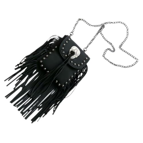Sac à bandoulière à chaîne et franges Ipetboom spacieux pour le shopping
