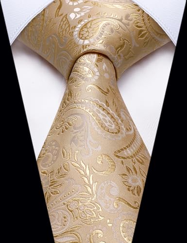 Image of YourTies Paisley Men's Necktie Woven Silk Floral Ties for Men Designer Formal Business Party Wedding