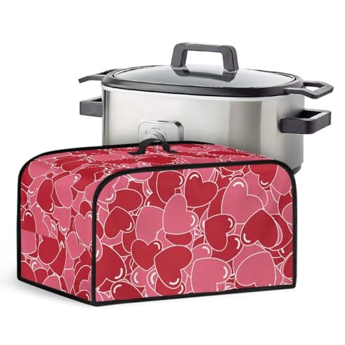 ZUXONGSY Valentine's Day for Air Fryer Dust Cover Easy to Clean Air Fryer Cover Home Decor Red Rice Cooker Cover with Storage Pockets Kitchen Appliance Cover