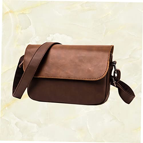 LIFKOME Men's Fashion Shoulder Bag Crossbody Messenger Bag in Dark Brown Protective Design2