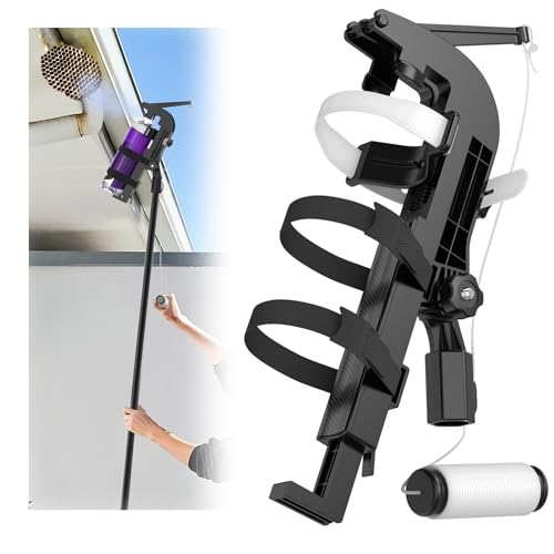 Spray Can Extension Pole Adaptor Adjustable Sprayer Bracket for 9 to 13.5 inch Spray Cans Long Range 30 ft Spray Adapter Use for Spray Paint/Window Cleaner Spraying Extension in High Places