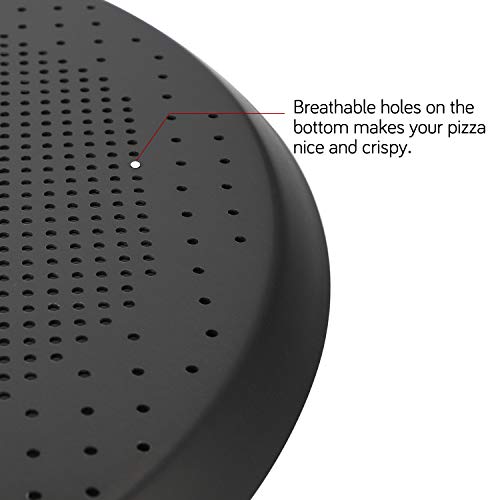 Panela de pizza ventilada Segarty, assadeira de pizza com furo, bandeja de pizza de aço espesso para