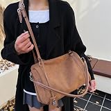 Yechiry Damska Torba na ramię, Torebka z Zamszu Premium, Torebka na ramię o Dużej Pojemności Wielofunkcyjny Design Stylowe Torebki w Stylu Retro do Pracy Dojazdy do Pracy Podróże Zakupy (BROWN)