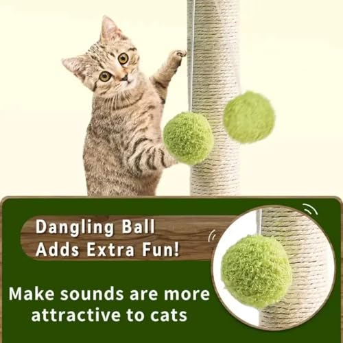 Generic 2-L8TE Cat Scratching Post For Kitten Cute Green Leaves Cat Scratching Posts With Sisal Rope Indoor Cats Posts Cat Tree Pet Products thumb #3
