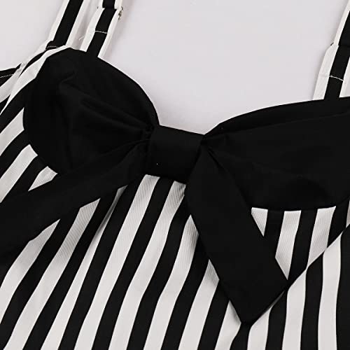Image of Stripes 1950s Dresses for Women Vintage 50s 60s Retro Audrey Rockabilly Prom Halloween Cocktail Party Swing Homecoming Dress