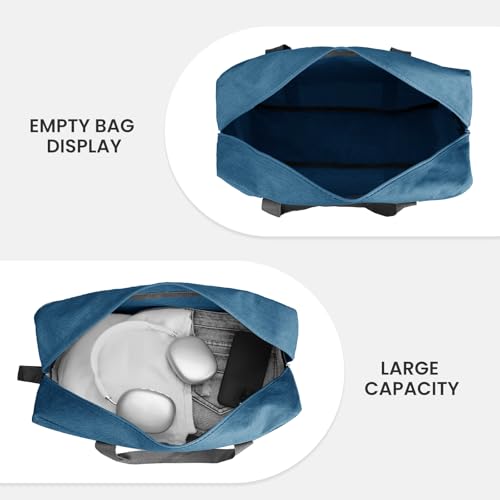 Foldable Airplane Cabin Bag Unisex Duffle Tote Bag with Shoulder Strap Lightweight Carry-on Bag With Trolley Strap (Navy Blue)2