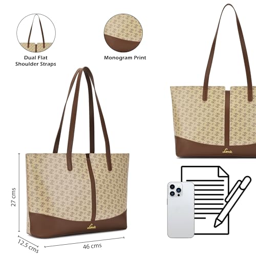 Image of Lavie Women's Mono LL Samara Tote Bag for Women | Tote Handbag for Work | Ladies purse | Stylish Shoulder Bag | Gift for Women