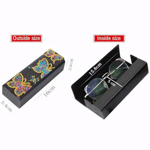 Image of Art Crafts Diamond Painting Glasses Storage Box Accessories Mandala Leather Case Organizer for Adult Women Kids 2pcs