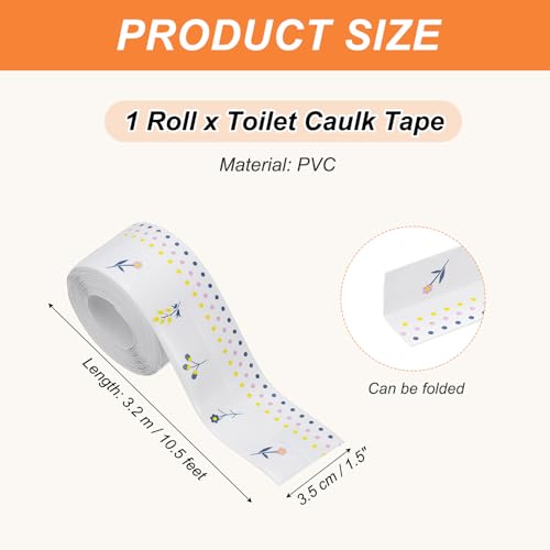 Image of PATIKIL Caulk Tape Waterproof Self Adhesive, PVC Toilet Caulking Sealant Strip Bathtub Caulk Sealing Strip Tape for Bathroom Kitchen Countertop, Flower World (1.5 Inch x 10.5 Ft)