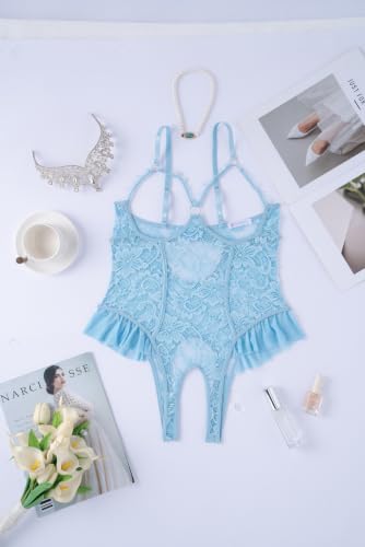 Image of Avidlove Women One Piece Lingerie Sexy Lace Babydoll Mini Bodysuit