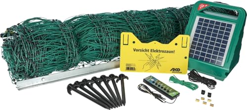 AKO Fencing Geflügelnetz-Set 50 m, grün inkl. Solargerät S250+ Zubehör