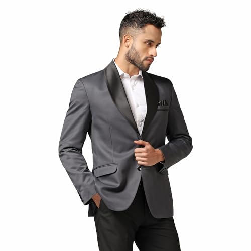 Image of TAHVO Men Blazer Lycra Fabric Slim Fit Single Breasted Blazer