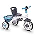 Costzon Tricycle for Toddlers, 4 in 1 Trike w/Parent Handle, Adjustable Canopy, Storage, Safety Harness & Wheel Brakes, Baby Push Tricycle Stroller for Kids Boys Girls Aged 10 Month-5 Years Old, Blue