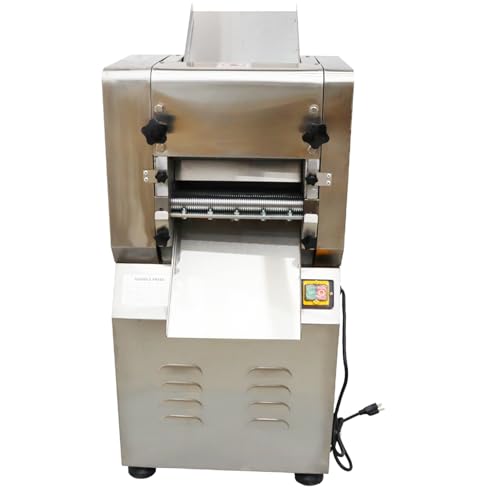 WYDDDARY Commercial Electric Pasta Maker Machine 10MM Adjustable Thickness Noodles Maker 9.4inch Stainless Steel Rollers with 1mm and 2mm Cast Metal Cutters 110V 2200W