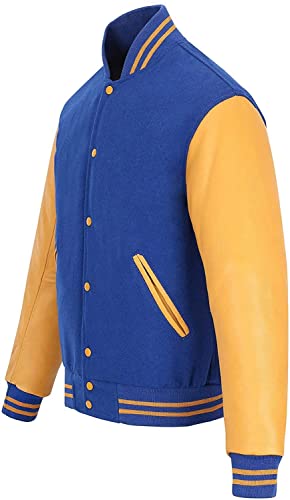 Image of Varsity Jacket Baseball Letterman Jacket- Wool and Leather Premium Quality Unisex Basketball Jacket