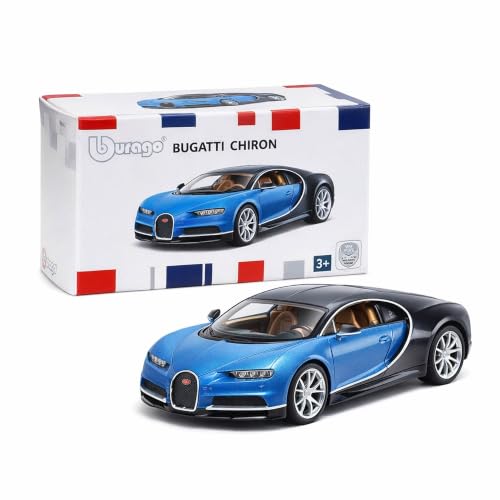 Image of Wizplex Bburago Official Licensed Bugatti Chiron 1:64 Scale Die Cast Metal Toy Car with Opening Front Doors - Collectible Miniature Model for Display and Gifting, Ages 3 and Up
