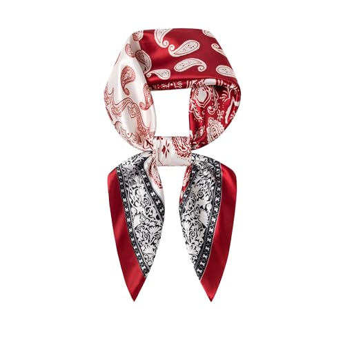 Image of 35 inch Men's Silk Cowboy Scarf - Oversized Western Bandana Neckwear, Large Square Scarf with Gift Packaging
