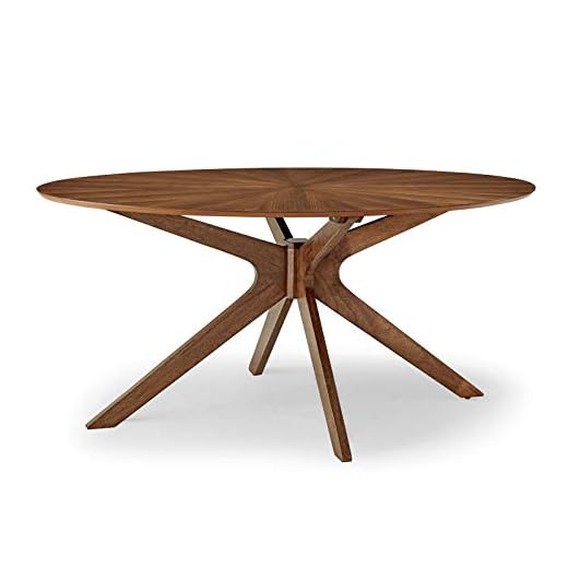 Modway Crossroads 63" Oval Wood Dining Table, Walnut