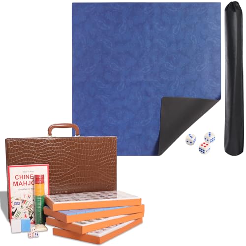 Set de Fichas de Mahjong Chino con Mesa y Dados miniatura 1