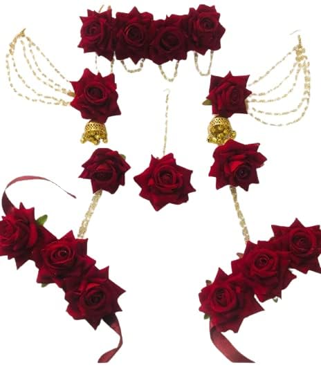 Maroon Rose Floral Jewellery Haldi, Mehndi Jewellery set for Haldi, Baby Shower, Mehndi, Godbharai Set For Women/Girls. Floral Jewellery Set, (B0CVQT3H5W) Amazon Price History, Amazon Price Tracker