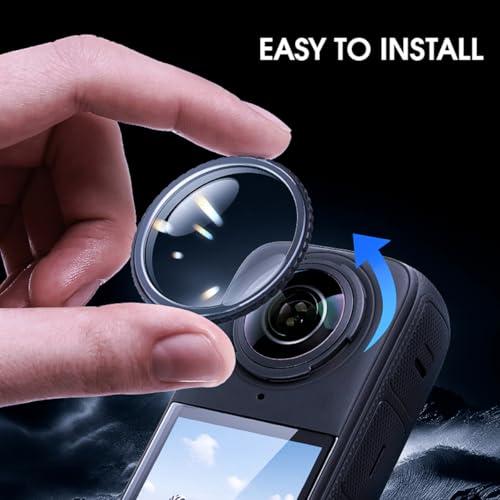 Image of Lens Protector for Insta360 X5, Anti-Reflective Tempered Glass Lens Guard Cover for Insta 360 X5 Accessories, Scratch /Drop /Dust Proof, Wide-Angle Compatible, Twist-Lock Design, 2 pcs