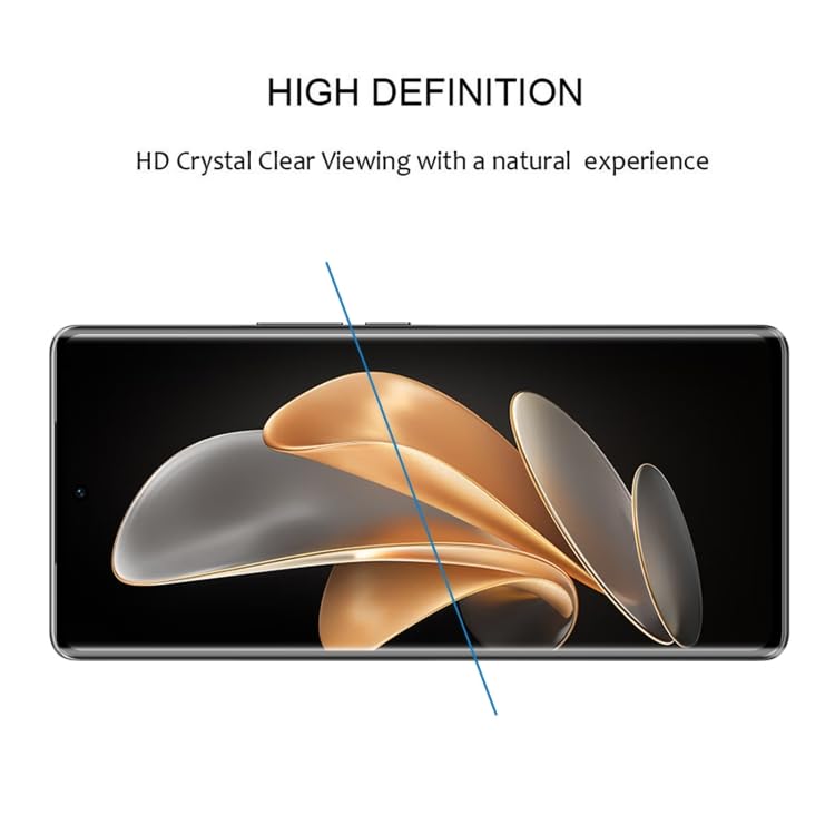 Image of Casodon Tempered Glass Screen Protector Guard for Vivo V29e 5G (Black) Full Screen Coverage with Easy Installation Kit
