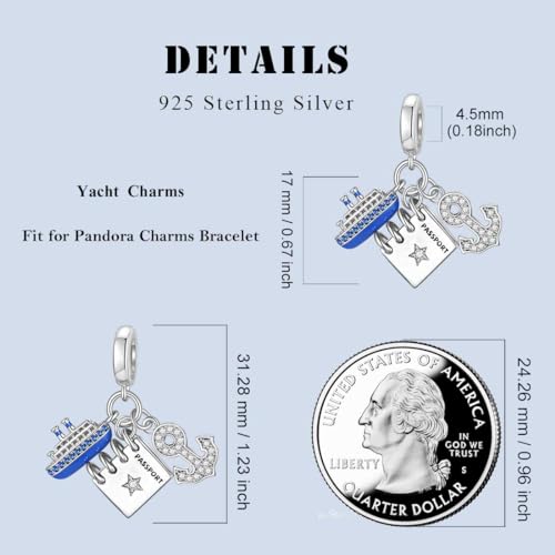 DALARAN Christmas Charms for Bracelet Sterling Silver Snowflake Blue CZ Bead Pendant Charm for Women2