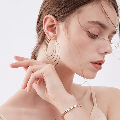 12 Pairs Gold Hoop Earrings for Women Multipack 14K Gold Plated Lightweight Hypoallergenic Large Gold Earrings Women’s Huggies Earrings2