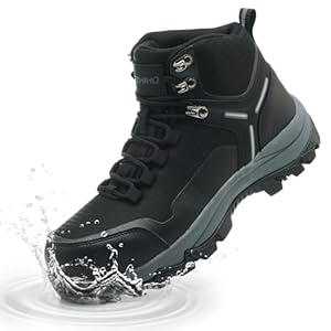 Kezhiho Waterproof Steel Toe Boots for Women Wide Width Non Slip Work Boots Lightweight Slip Resistant Safety Shoes Indestructible Construction Composite Toe Sneakers