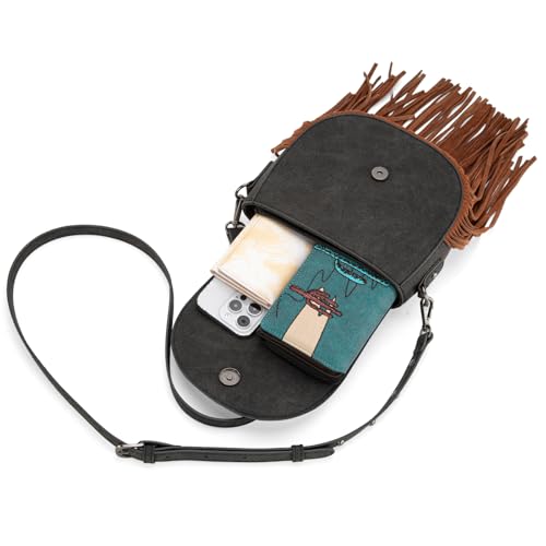 Montana West Crossbody Bags for Women Western Small Saddle Purse Embossed Braid Handbags2