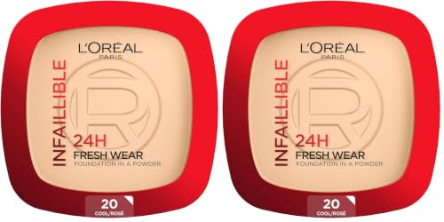 Image of L'Oreal Paris Infallible 24H Fresh Wear Powder Foundation, 20 Ivory (Pack of 2)