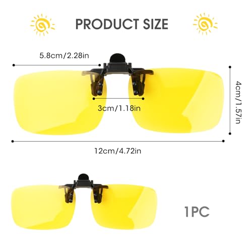 Clip on Polarized Night Vision Driving Glasses Flip up Sunglasses UV-400 to Wear Over Glasses for Night Driving2