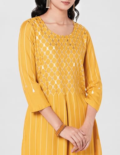 Image of BIBA Women Rayon Straight Kurta Pant Suit Set