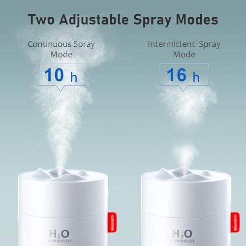 Image of 500ml cold mist humidifier 1set + 2 pieces matching cotton filter element. Automatic shutdown without water, silent air humidifier with night light, ultrasonic humidifier with 10~16 working hours