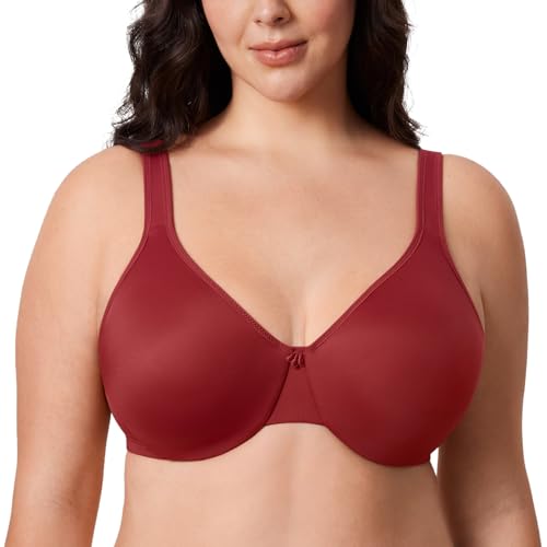 Image of DELIMIRA Women's Minimizer Plus Size Underwire Bras | Smooth, Full Coverage, Seamless, Tshirt Bra
