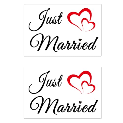 2Pcs Just Married Car Magnet Sign, 8x12 Inch...