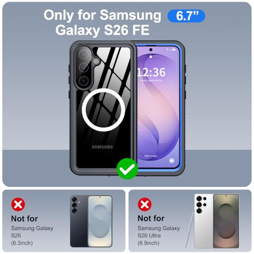 Image of ANTSHARE for Samsung Galaxy S26 FE Case IP68 Waterproof, Blue /Clear