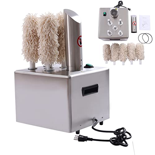 Electric Wine Glass Polishers,5 Polishing Cloth Washers, Commercial Glass Polishers and Stainless Steel Glassware Polishers,5 Brushes for Bar KTV Cafe Bars and Kitchens