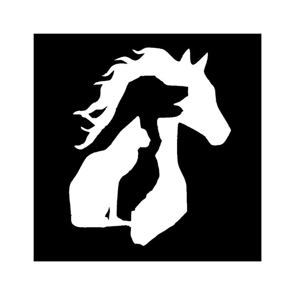 Auto Accessory Animal Lover Horse Dog Cat Car Decals Waterproof Custom Stickers On Motorcycle PVC Exterior Parts Products(White,25CM)